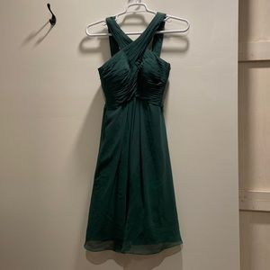 Azazie Amani Pine Green Mid-Length Bridesmaids Dress